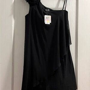 NWT Xscape Black Dress with Floral Accent